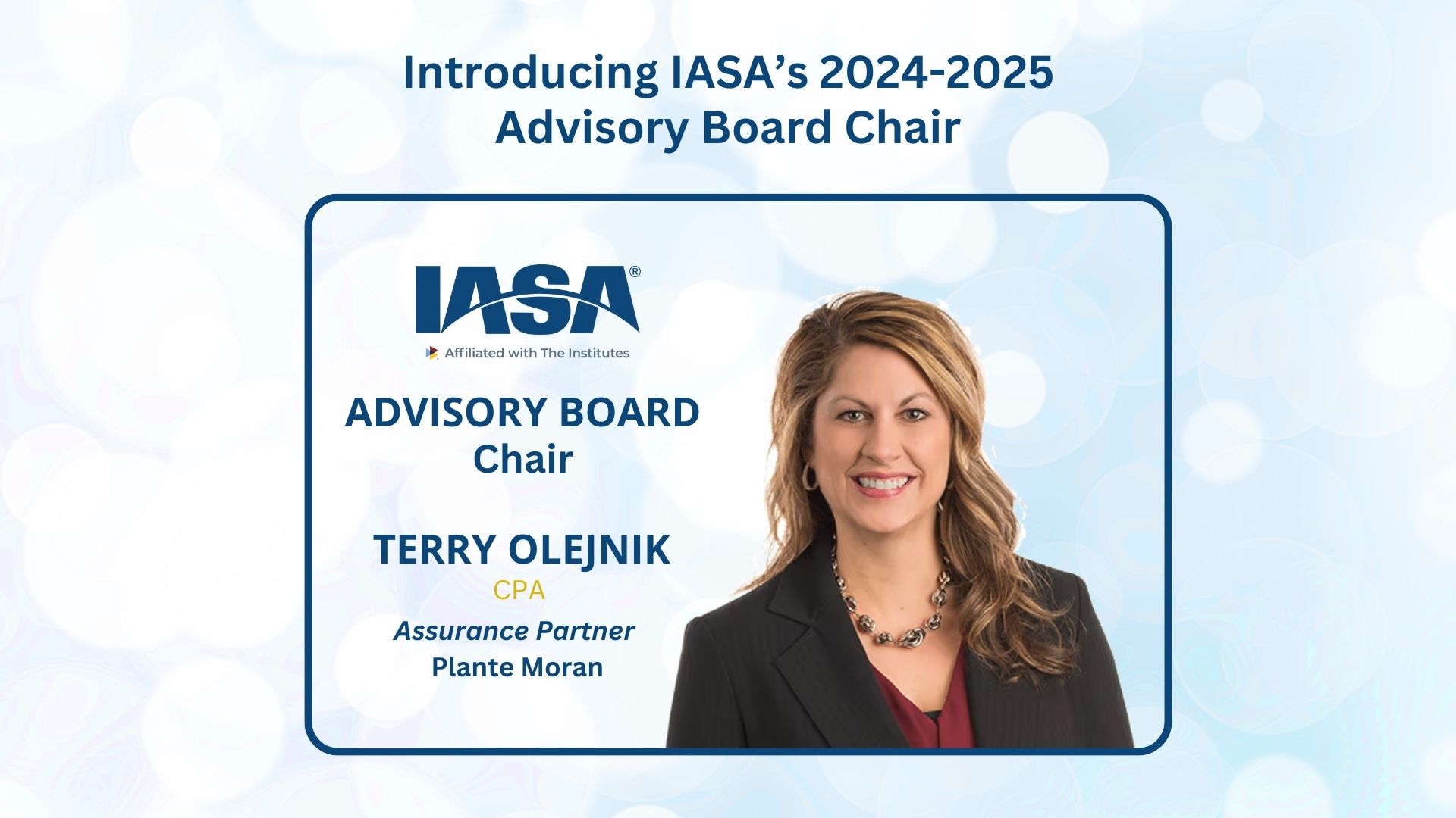 Terry Olejnik Elected IASA 2024–2025 Advisory Board Chair